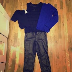 H&M Black imitation skinny leather pants